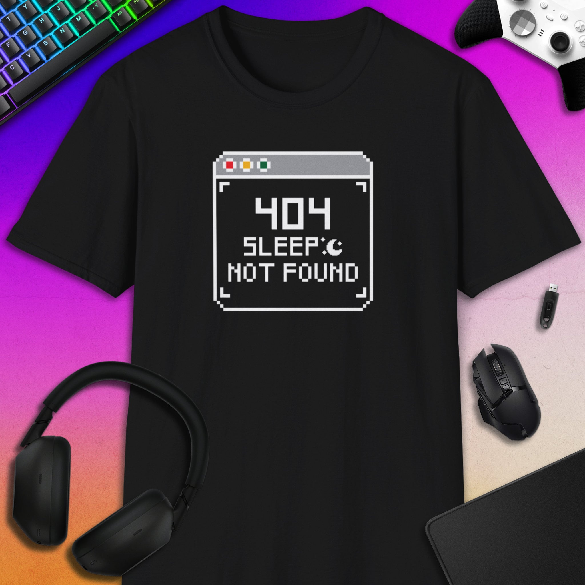 404 SLEEP NOT FOUND T-SHIRT