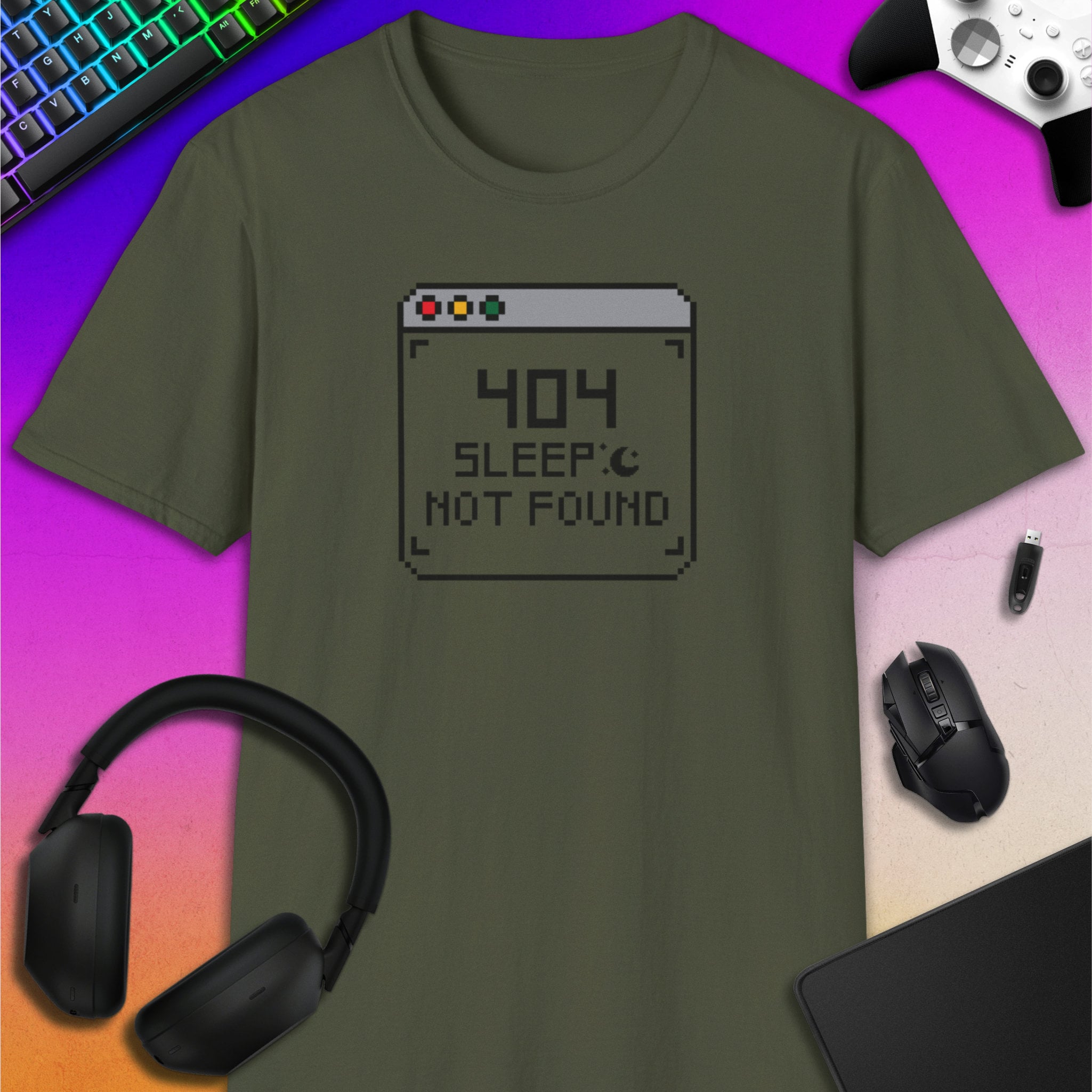 404 SLEEP NOT FOUND T-SHIRT