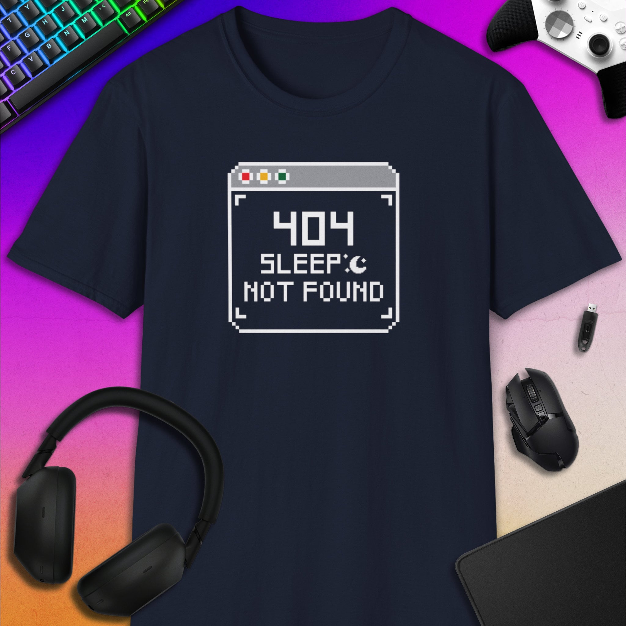 404 SLEEP NOT FOUND T-SHIRT