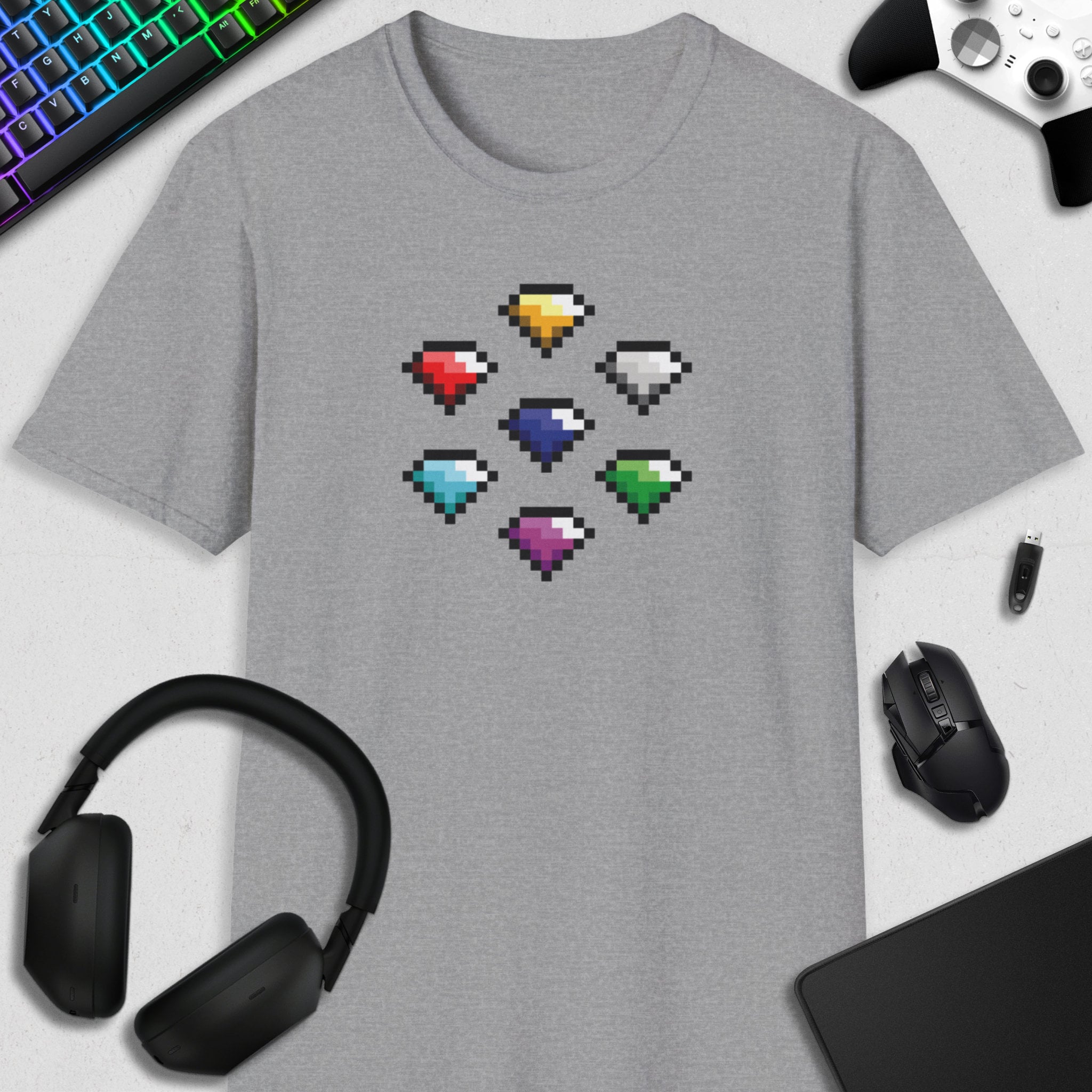 PIXEL POWER GEMS T-SHIRT