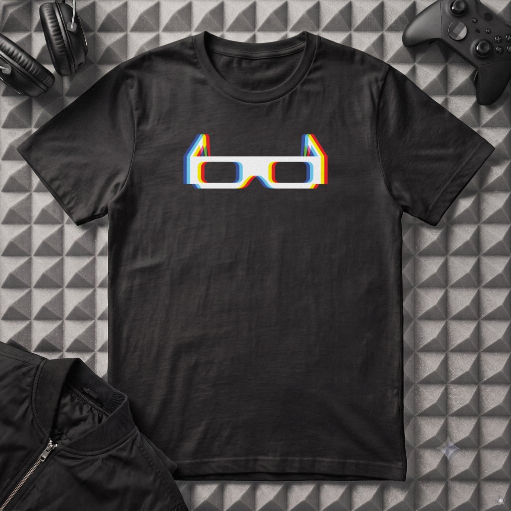 3D GLASSES TRIPPY VAPORWARE T-SHIRT
