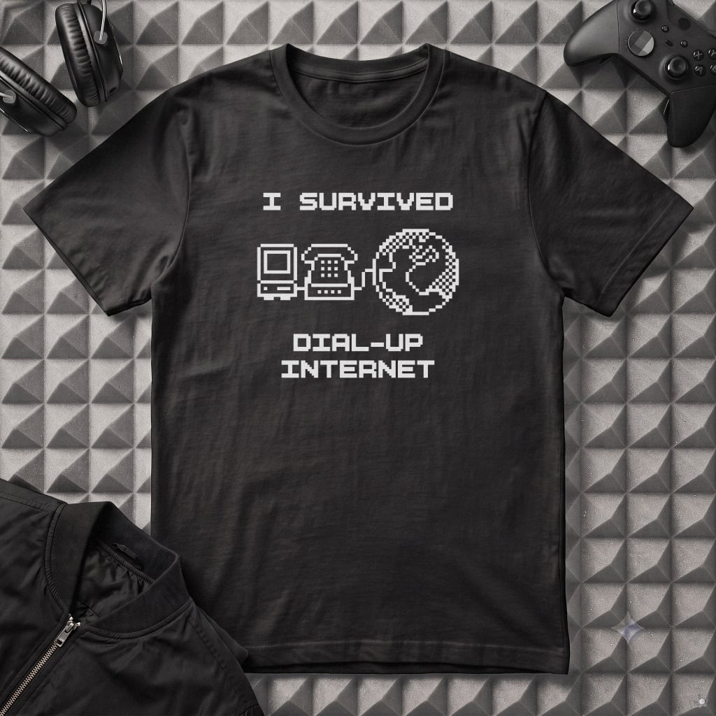 I SURVIVED DIAL-UP INTERNET T-SHIRT